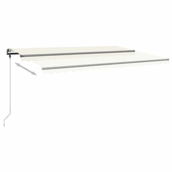vidaXL Frittstående manuell uttrekkbar markise 500x300 cm kremhvit