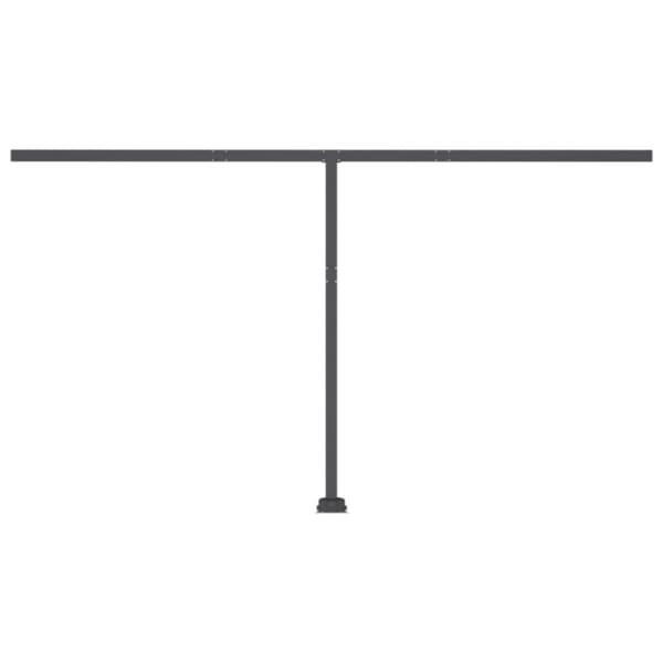 vidaXL Frittstående manuell uttrekkbar markise 450x350 cm blå/hvit
