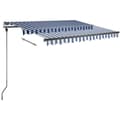 Miniatyrbilde 4 av 11: vidaXL Frittstående manuell uttrekkbar markise 350x250 cm blå/hvit