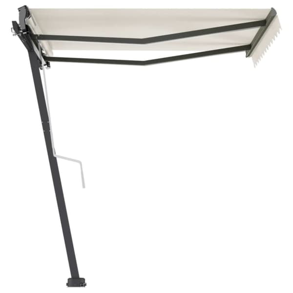 vidaXL Fristående markis manuellt infällbar 350x250 cm gräddvit