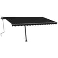 Miniatyrbilde 3 av 11: vidaXL Manuell uttrekkbar markise med LED 400x300 cm antrasitt