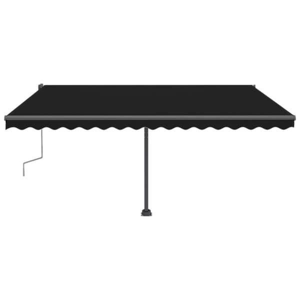 vidaXL Manuell uttrekkbar markise med LED 400x300 cm antrasitt