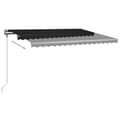 Miniatyrbilde 5 av 11: vidaXL Manuell uttrekkbar markise med LED 400x300 cm antrasitt