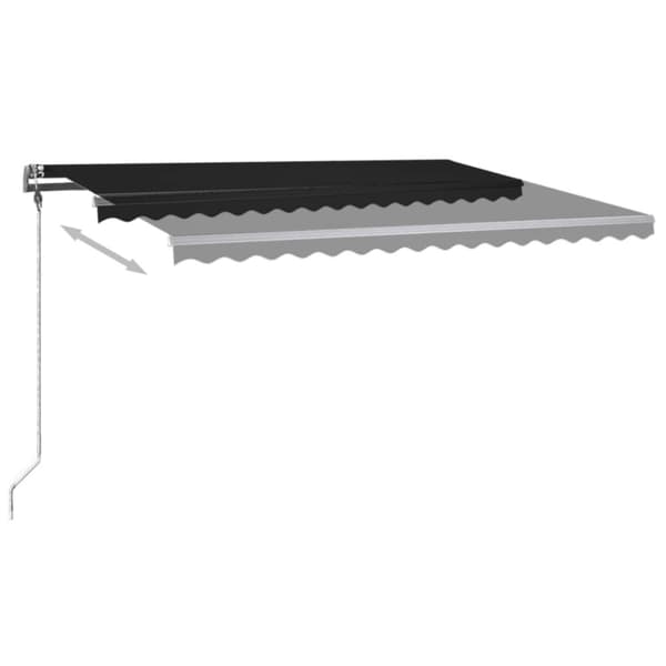 vidaXL Manuell uttrekkbar markise med LED 400x300 cm antrasitt