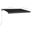 Miniatyrbilde 11 av 11: vidaXL Manuell uttrekkbar markise med LED 400x300 cm antrasitt