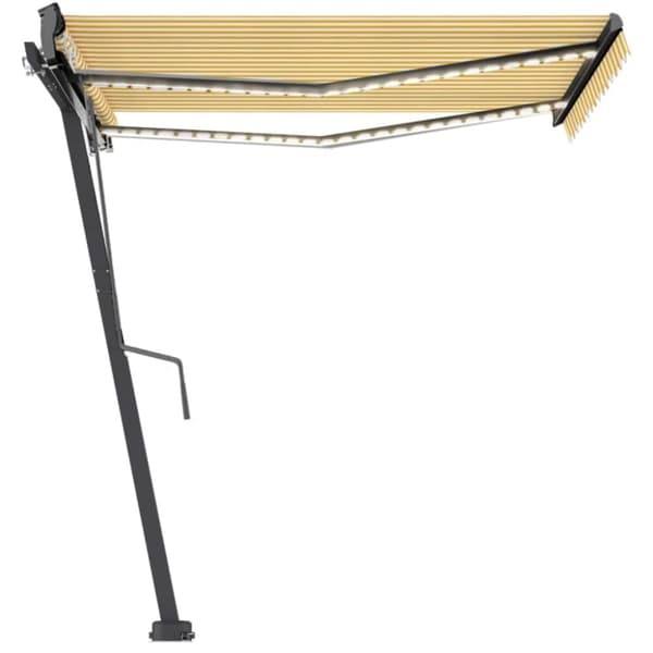 vidaXL Frittstående automatisk markise 350x250 cm gul/hvit