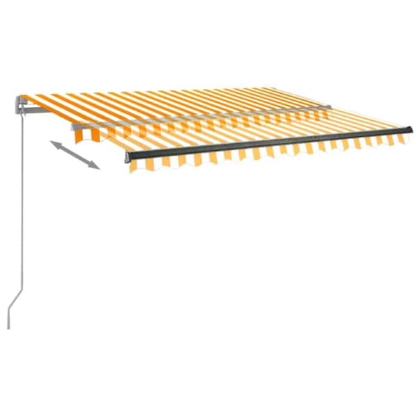 vidaXL Frittstående automatisk markise 350x250 cm gul/hvit