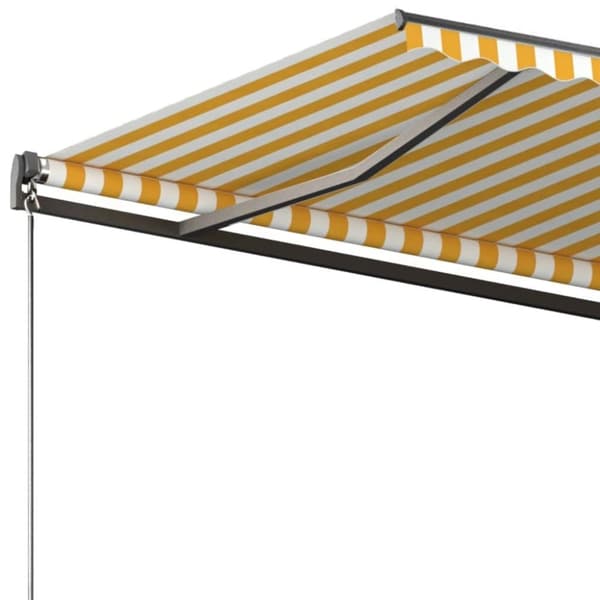 vidaXL Frittstående automatisk markise 350x250 cm gul/hvit