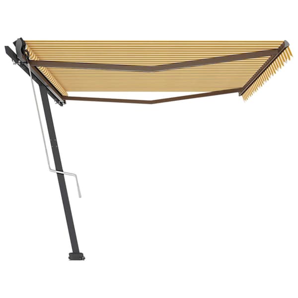 vidaXL Frittstående automatisk markise 500x350 cm gul/hvit