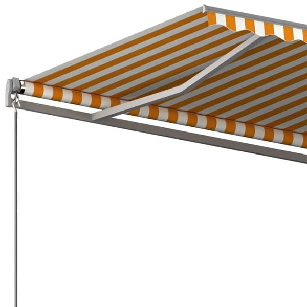 vidaXL Frittstående automatisk markise 500x350 cm gul/hvit