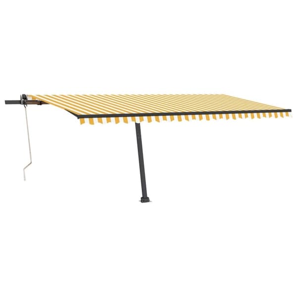vidaXL Frittstående automatisk markise 500x350 cm gul/hvit