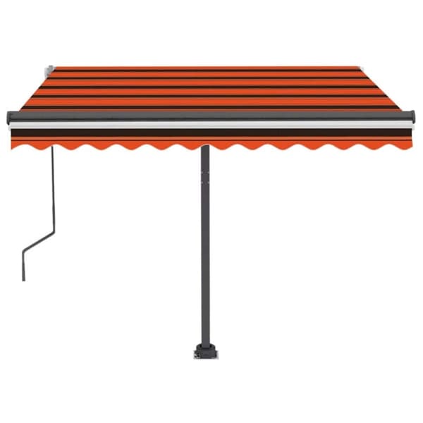 vidaXL Manuell uttrekkbar markise med LED 350x250 cm oransje og brun