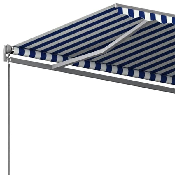 vidaXL Frittstående automatisk markise 450x350 cm blå/hvit