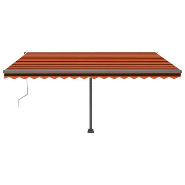 vidaXL Sisäänkelattava markiisi LED/tuulisens. 400x300cm oranssiruskea