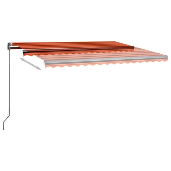 vidaXL Sisäänkelattava markiisi LED/tuulisens. 400x300cm oranssiruskea