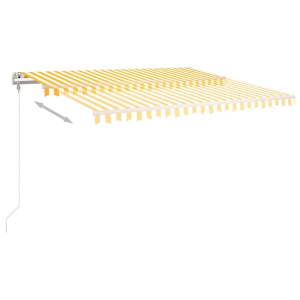 vidaXL fritstående markise 450x300 cm manuel betjening gul/hvid