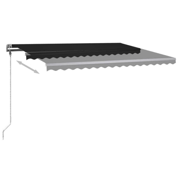 vidaXL markise m. LED-lys 400x300 cm manuel betjening antracitgrå