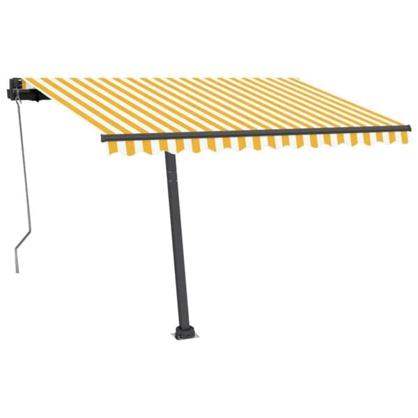 vidaXL Sisäänkelattava markiisi LED/tuulisensori 350x250cm keltavalk.