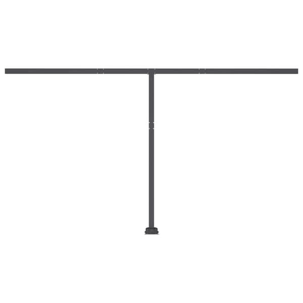 vidaXL Käsin sisäänkelattava markiisi LEDillä 400x300 cm sinivalkoinen
