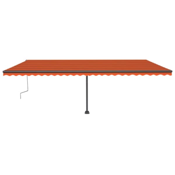 vidaXL Frittstående manuell uttrekkbar markise 600x300 cm oransje/brun