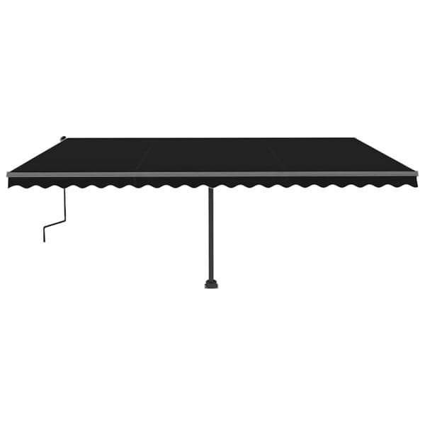 vidaXL Manuell uttrekkbar markise med LED 500x300 cm antrasitt