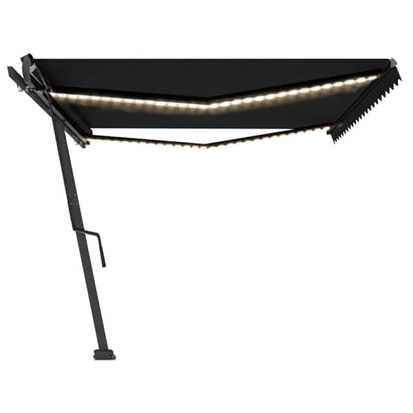 vidaXL Manuell uttrekkbar markise med LED 500x300 cm antrasitt