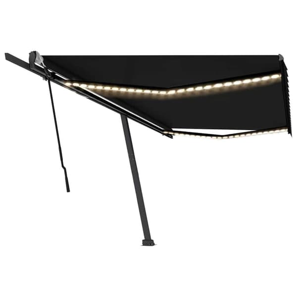 vidaXL Manuell uttrekkbar markise med LED 500x300 cm antrasitt