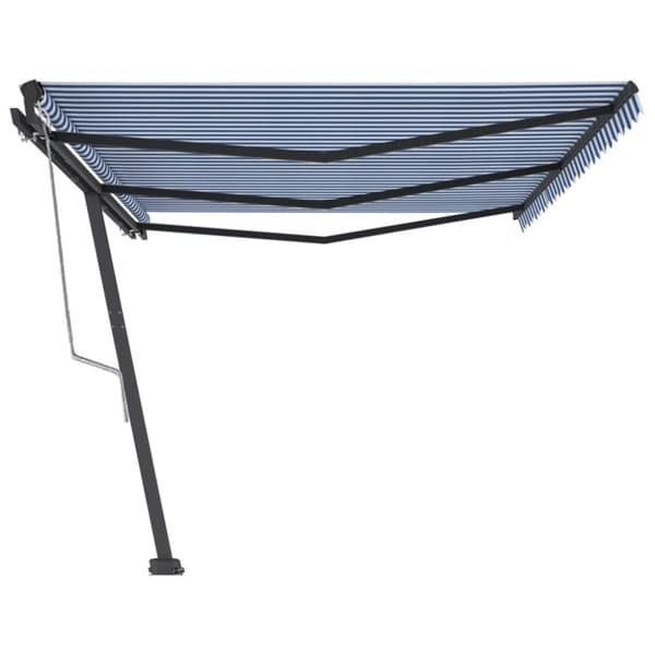 vidaXL Fristående automatisk markis 600x300 cm blå/vit