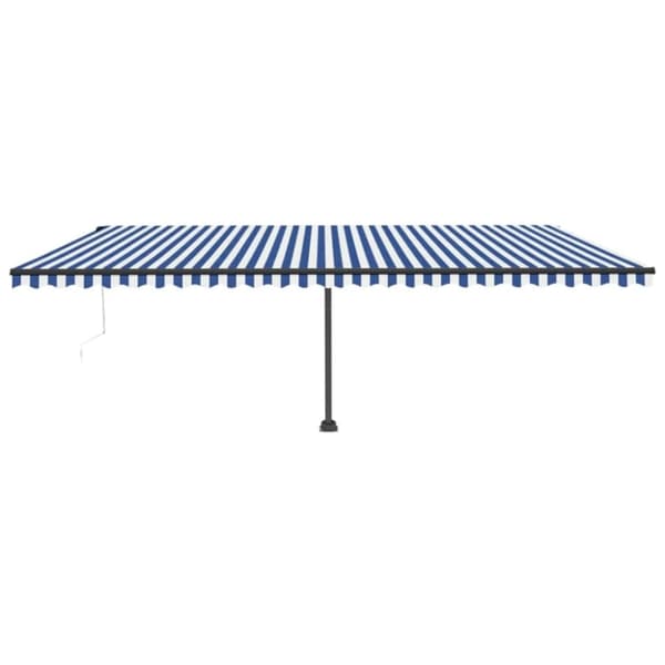 vidaXL Fristående automatisk markis 600x300 cm blå/vit