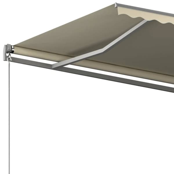 vidaXL Frittstående automatisk markise 400x300 cm kremhvit