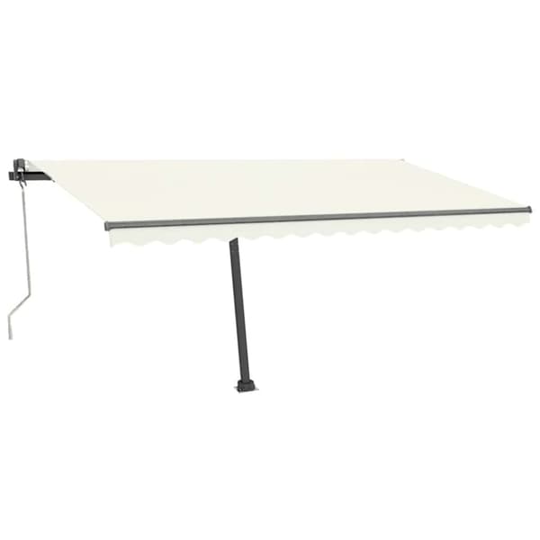 vidaXL Frittstående automatisk markise 400x300 cm kremhvit