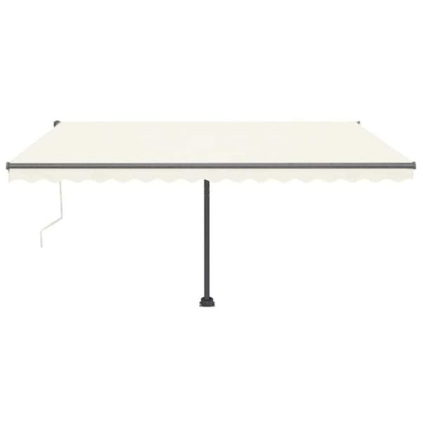 vidaXL Frittstående automatisk markise 400x300 cm kremhvit