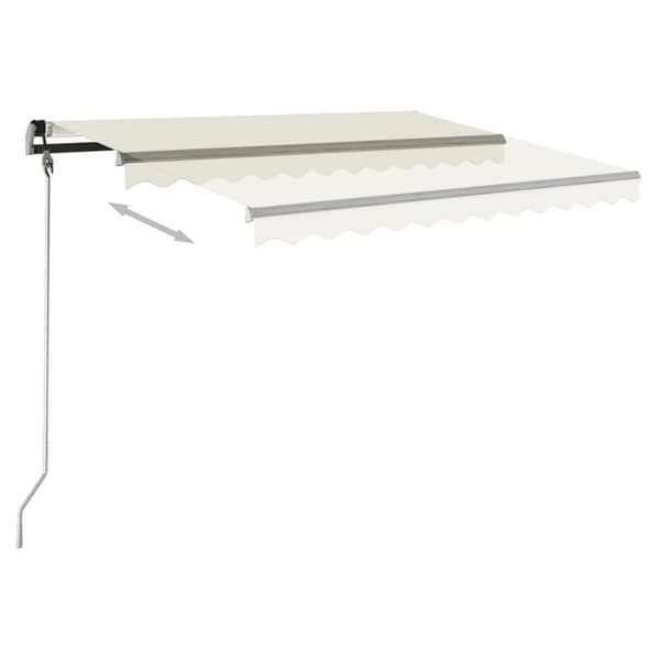 vidaXL Frittstående automatisk markise 400x300 cm kremhvit