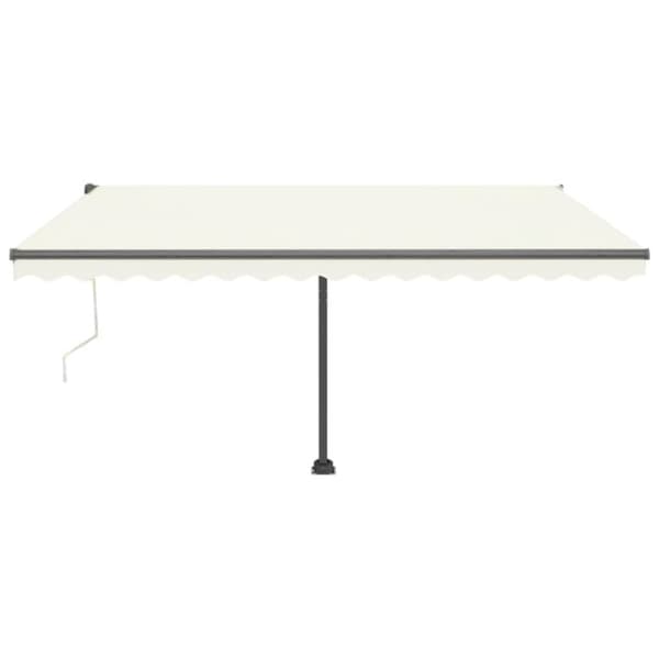 vidaXL Frittstående automatisk markise 450x300 cm kremhvit