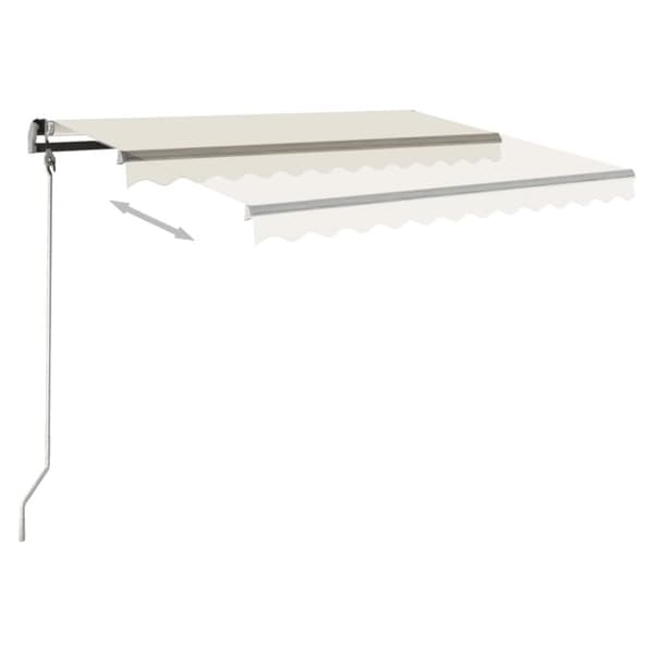 vidaXL Frittstående automatisk markise 450x300 cm kremhvit