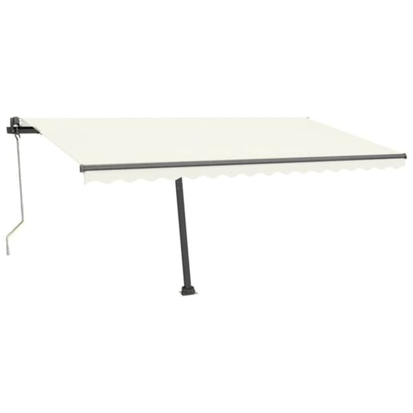 vidaXL Frittstående automatisk markise 450x300 cm kremhvit
