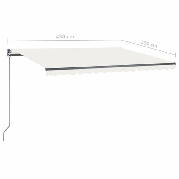 vidaXL fritstående markise 450x350 cm manuel betjening cremefarvet