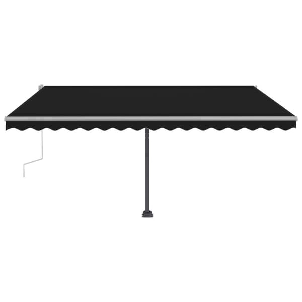 vidaXL Frittstående manuell uttrekkbar markise 450x300 cm antrasitt