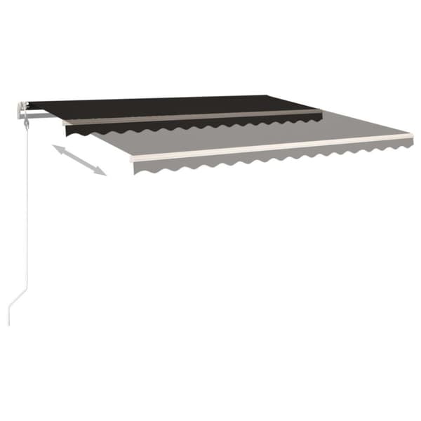 vidaXL Frittstående manuell uttrekkbar markise 450x300 cm antrasitt