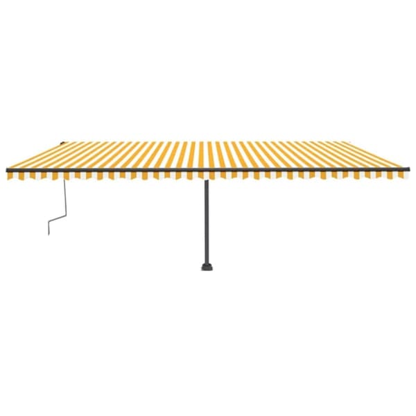 vidaXL Frittstående manuell uttrekkbar markise 600x300 cm gul/hvit