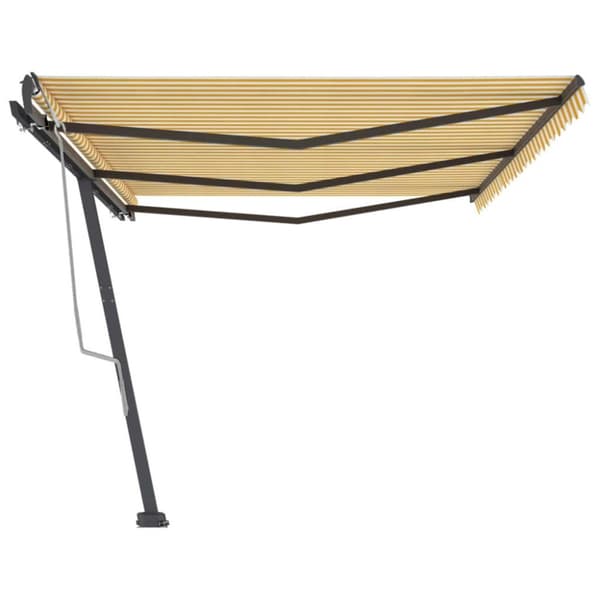 vidaXL Frittstående manuell uttrekkbar markise 600x300 cm gul/hvit