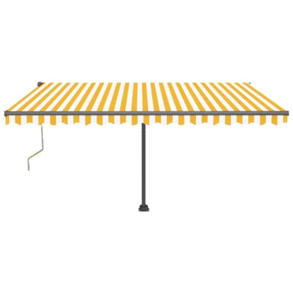 vidaXL Fristående markis automatisk 400x350 cm gul/vit
