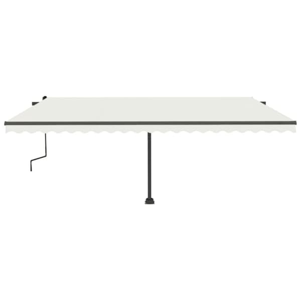 vidaXL Frittstående manuell uttrekkbar markise 500x350 cm kremhvit