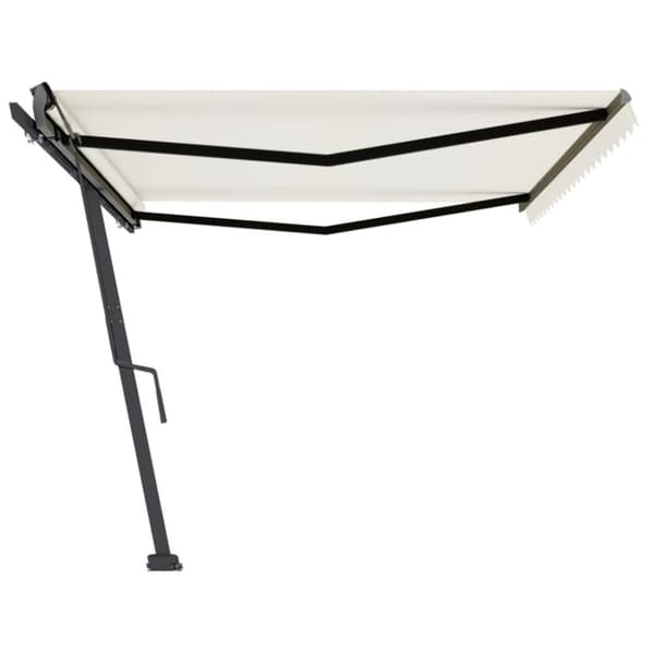 vidaXL Frittstående manuell uttrekkbar markise 500x350 cm kremhvit