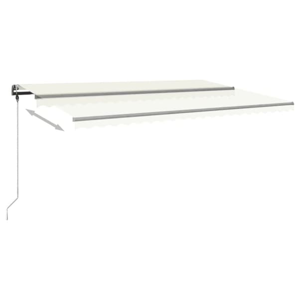 vidaXL Frittstående manuell uttrekkbar markise 500x350 cm kremhvit