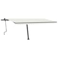 Miniatyrbilde 3 av 11: vidaXL Manuell uttrekkbar markise med LED 500x350 cm kremhvit