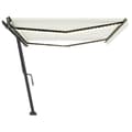 Miniatyrbilde 5 av 11: vidaXL Manuell uttrekkbar markise med LED 500x350 cm kremhvit