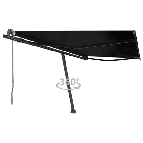 vidaXL Vapaasti seisova sisäänkelattava markiisi 400x350cm antrasiitti