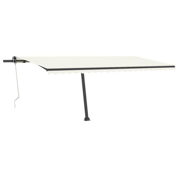 vidaXL Automatisk markis med vindsensor & LED 500x350 cm gräddvit