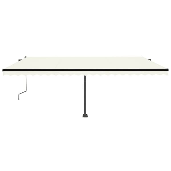 vidaXL Automatisk markis med vindsensor & LED 500x350 cm gräddvit